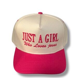 JUST A GIRL WHO LOVES JESUS TRUCKER HAT NEW